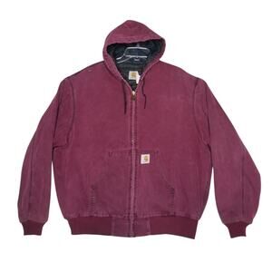 Vintage Carhartt JQ281 Jacket Burgundy Wine Red RARE Made in USA Size XL